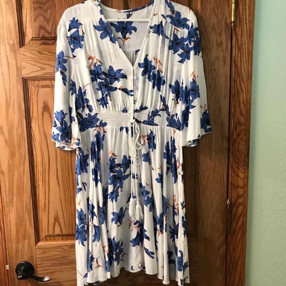 Blue and White flower dress